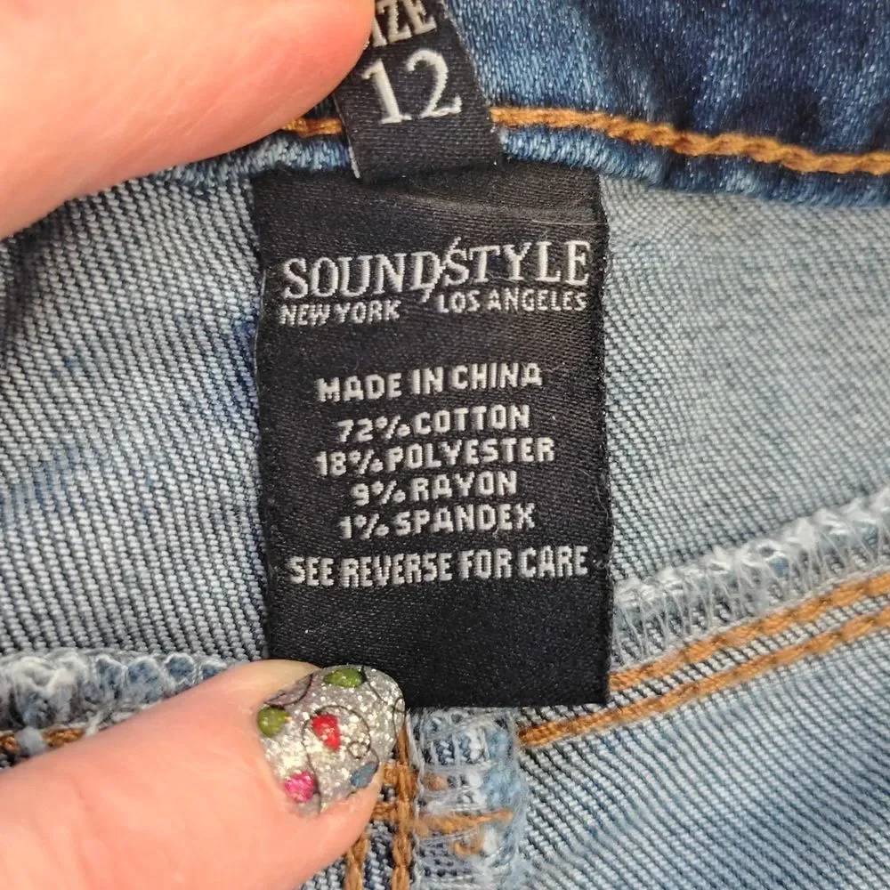 SoundStyle Jamie Crop Slim And Sleek Performance Stretch Denim Jeans Size 12